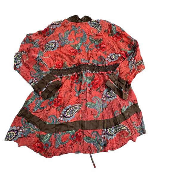 Johnny Was Paisley Rayon Tunic Blouse Kimono Size 1X Boho/Festival - Picture 5 of 10